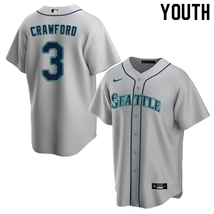 Nike Youth #3 J.P. Crawford Seattle Mariners Baseball Jerseys Sale-Gray